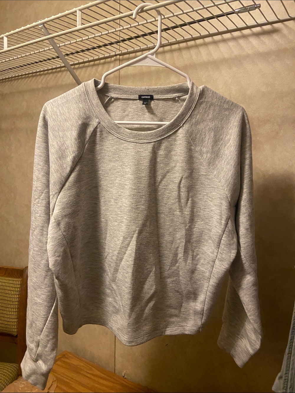 Express Gray Crewneck Pullover Sweater